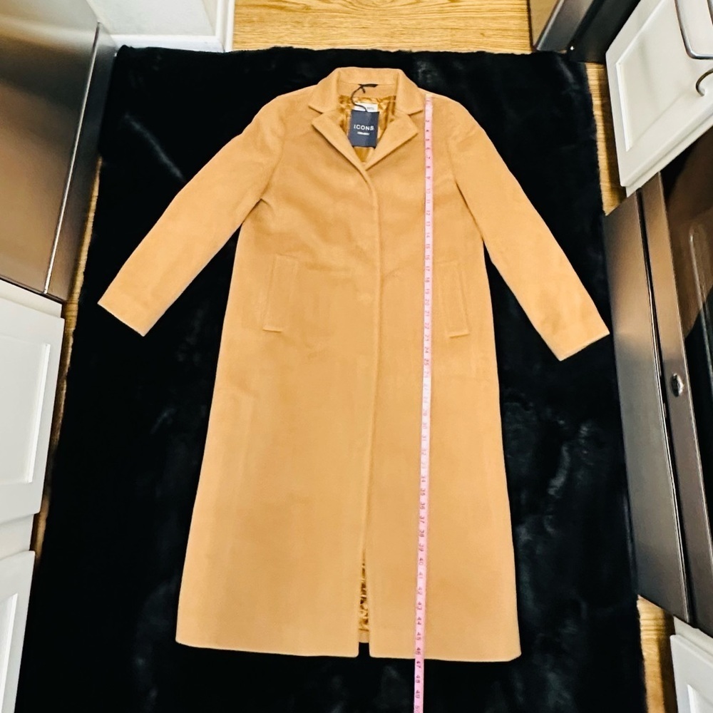 ICONS By Cinzia Rocca Wool Blend Tan Long Coat - Picture 3 of 16